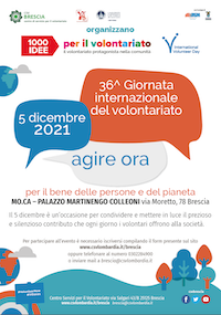 5 dicembre 2021: a Brescia il CESVOPAS partecipa alla 36ma giornata internazionale del volontariato
